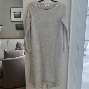 Gray Long Sleeve Knit Dress